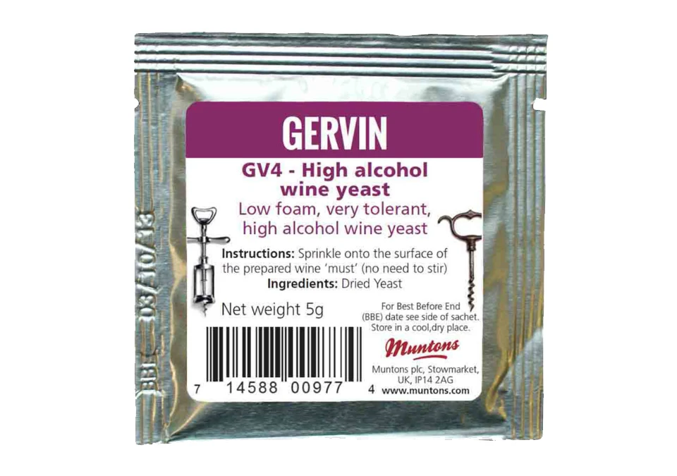 Gervin GV4 High Alcohol Wine Yeast 5g