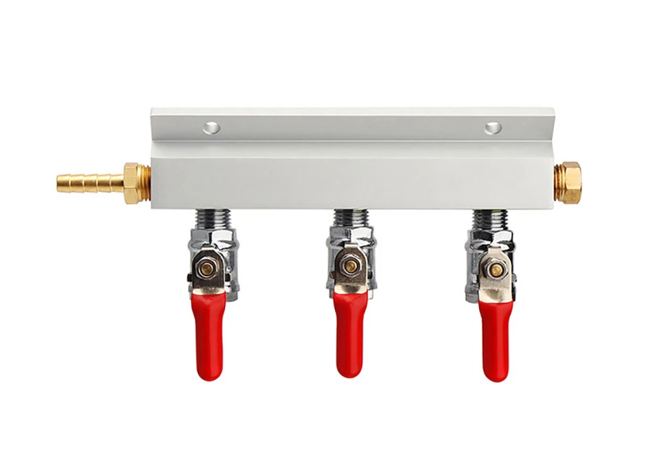 Gas Distributor - CO2 Manifold 3-way 1/4" Barb