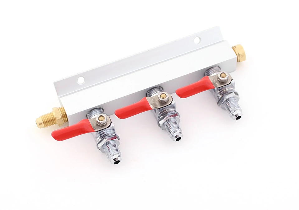 Gas Distributor - CO2 Manifold 3-way 1/4" MFL