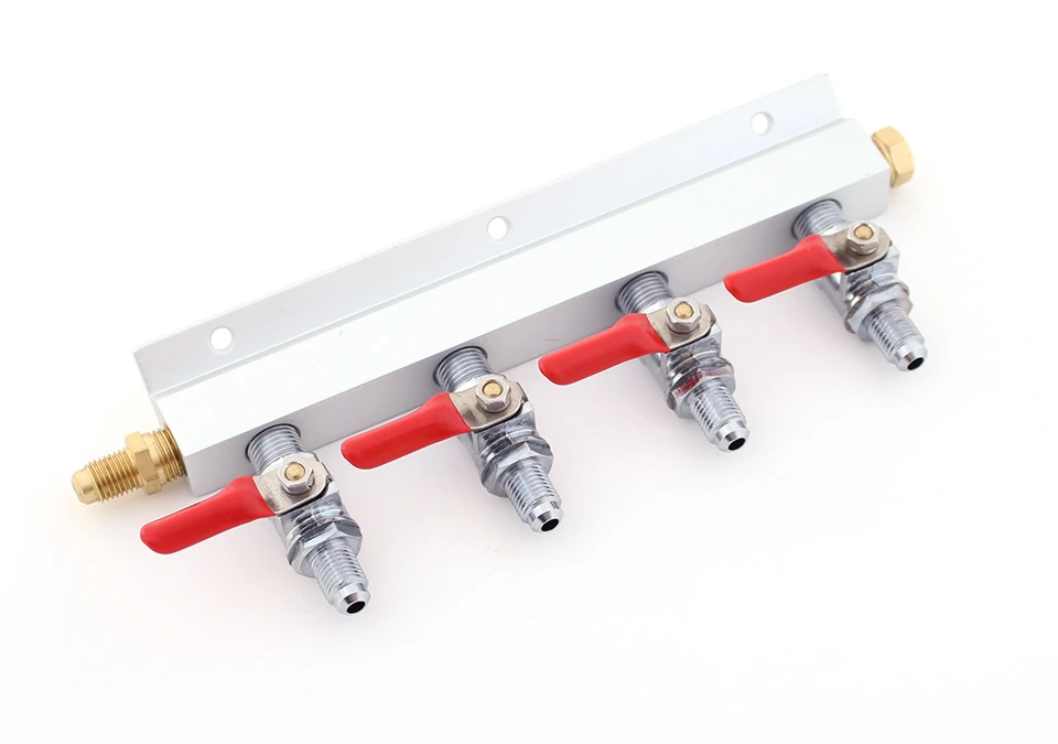 Gas Distributor - CO2 Manifold 4-way 1/4" MFL