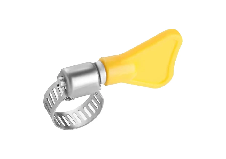 Hose Clamp Yellow Butterfly Stainless Steel Adjustable 8-12mm