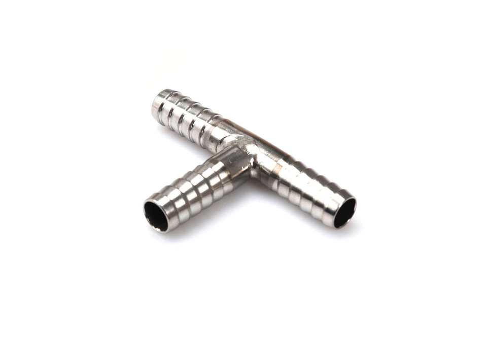 T-piece Stainless with 8mm barbs