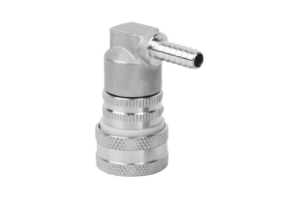 Ball Lock Stainless Disconnect Barbed White/Grey for Gas
